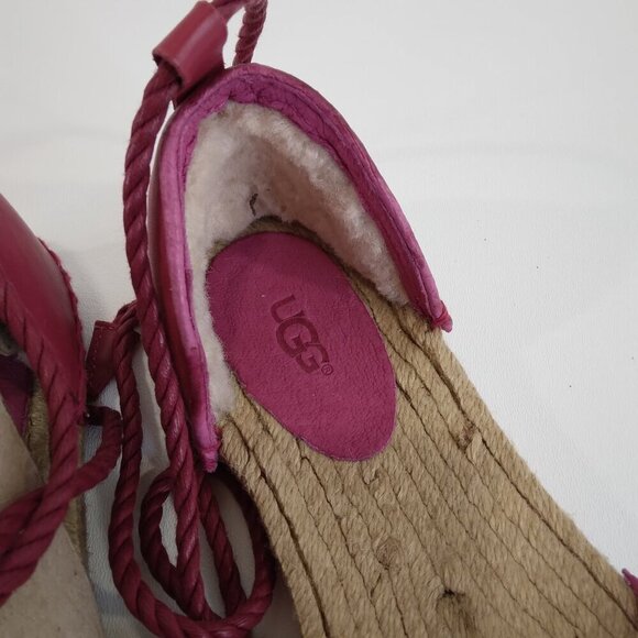 UGG Libbi Serape Espadrille Pink Sandals 1011189 Size 8 NEW - Picture 9 of 16